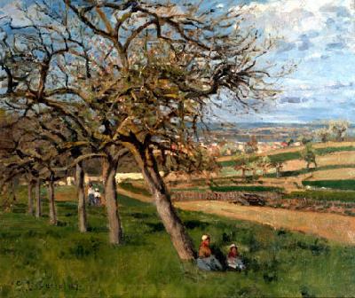 Camille Pissarro Pommiers en fleurs Norge oil painting art